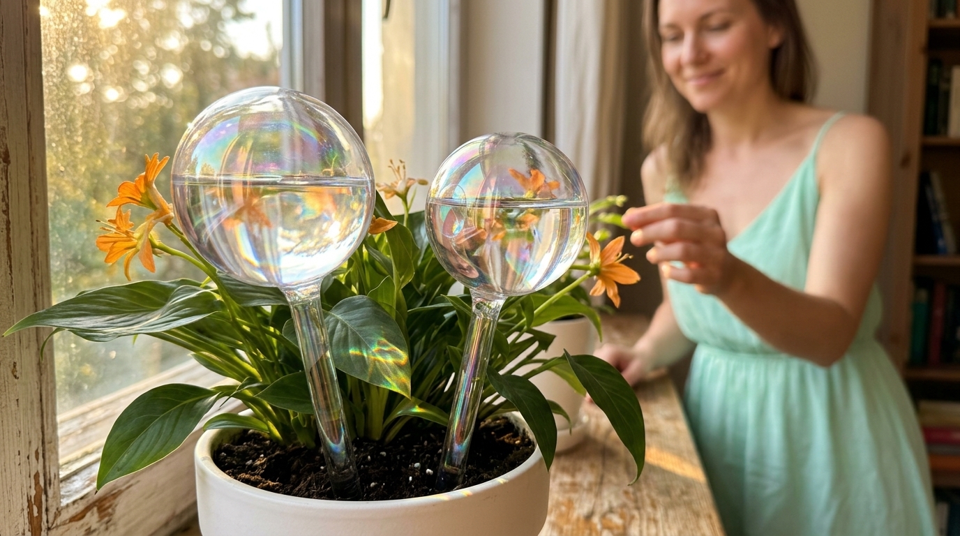 MENGBEI globos de riego automatico 500ml para plantas y vacaciones